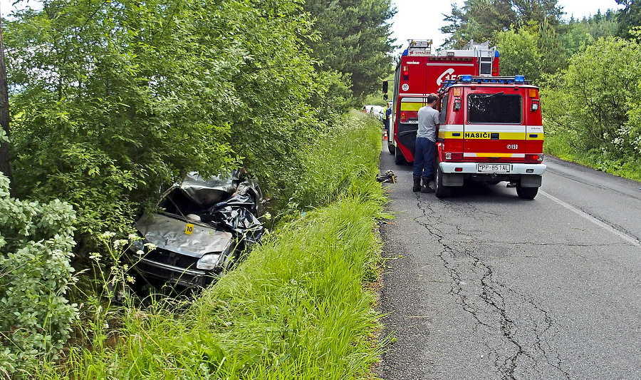 Auto skončilo v priekope