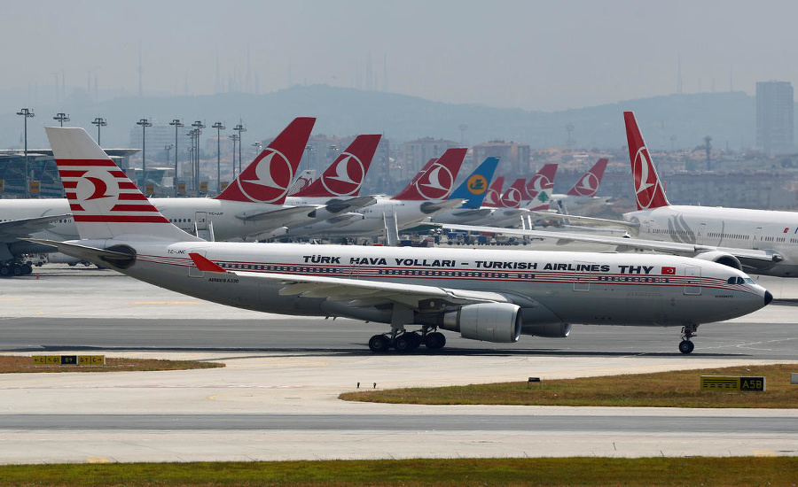 Lietadlo spoločnosti Turkish airlines.