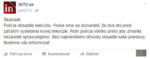 Televízia takisto informovala o