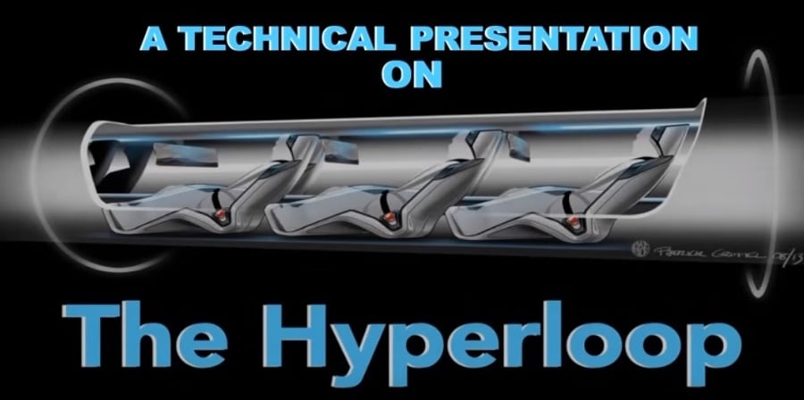 Vizualizácia zariadenia Hyperloop.