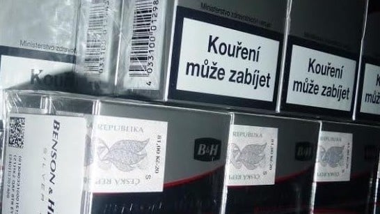 Cigarety prevážané z Česka