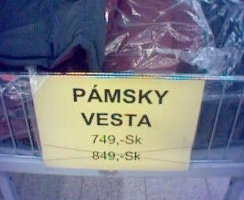 Pánska vesta.