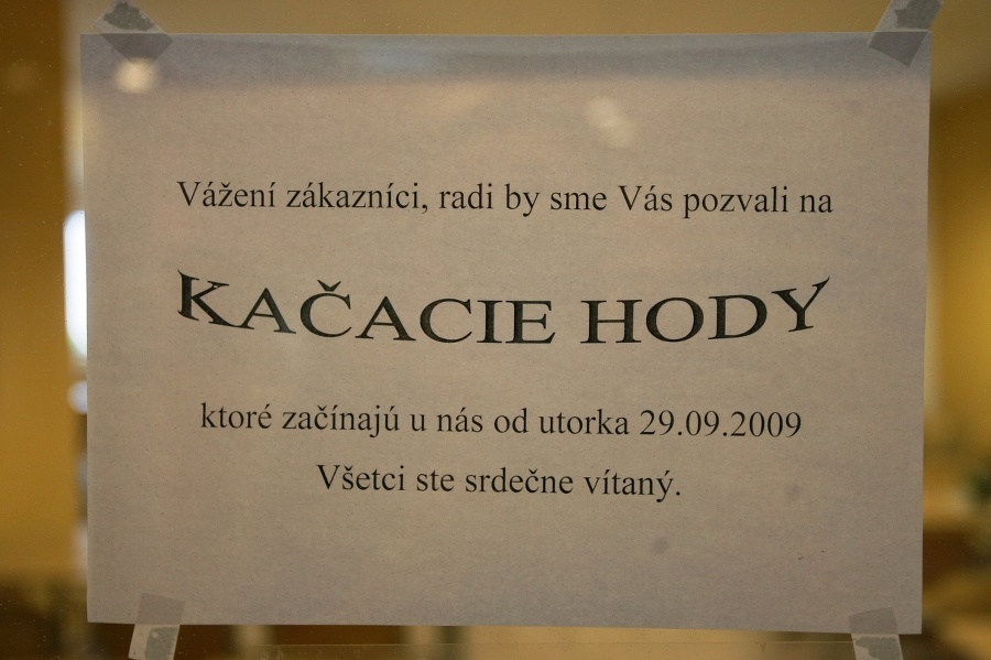 Pozvánka na kačacie hody.