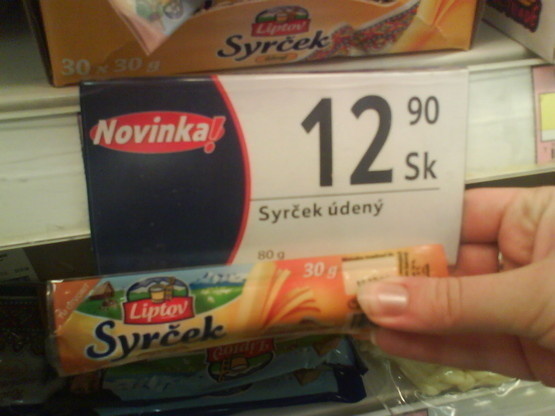 Syrčeky - nesprávna gramáž.