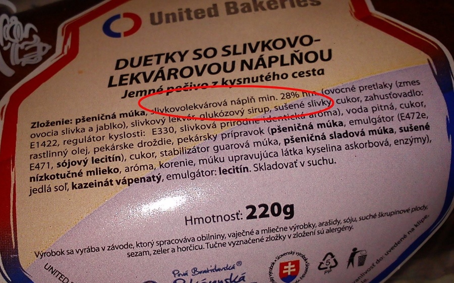 Podľa etikety mala byť náplň v duetkách 28 %