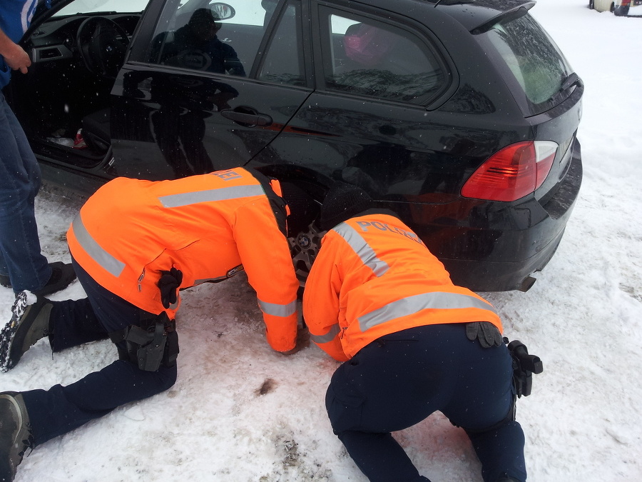 Švajčiarski policajti v mraze