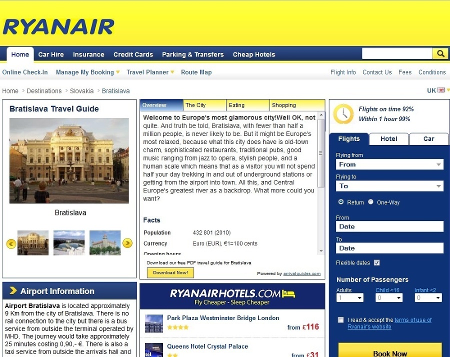 Spoločnosť Ryanair láka turistov