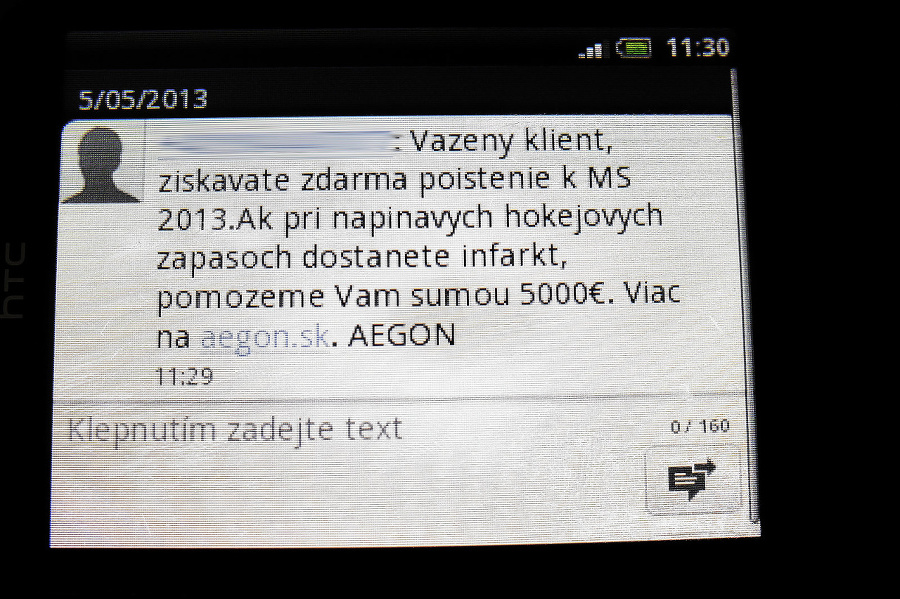 Takáto SMS prišla klientovi