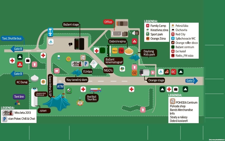 Mapa najväčšieho festivalu Pohoda.