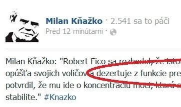 Reakcia Milana Kňažka na