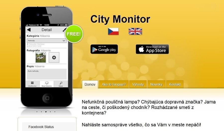 Mobilná aplikácia City Monitor