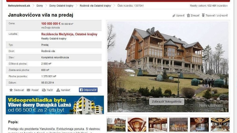Luxusná Janukovyčova vila je