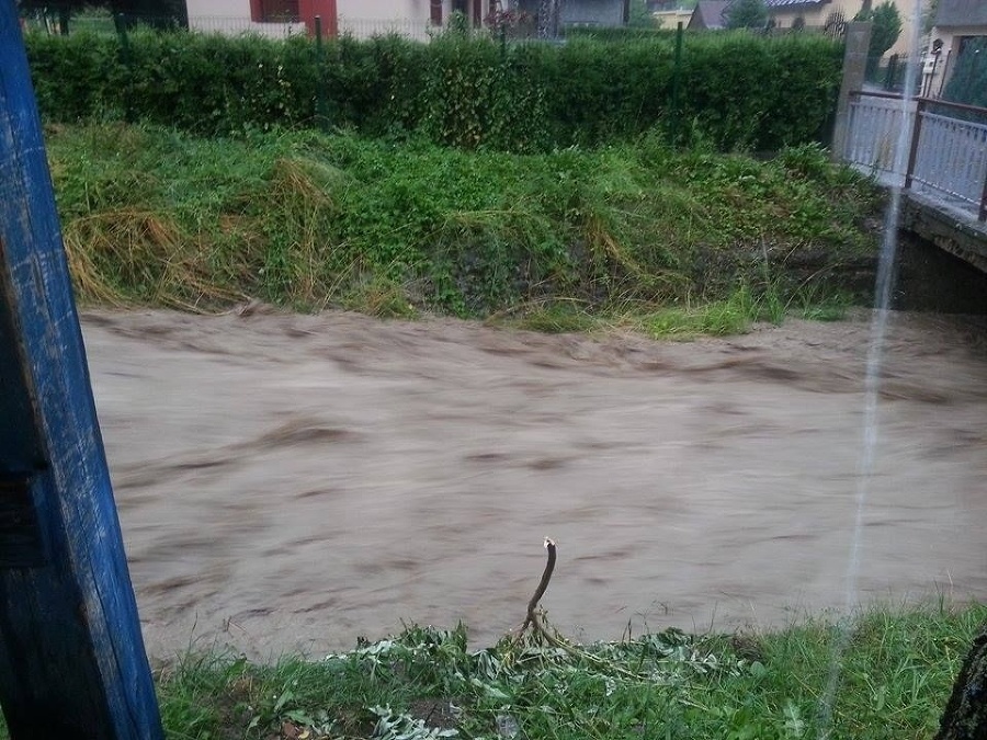 Záplavy v obci Rudiná