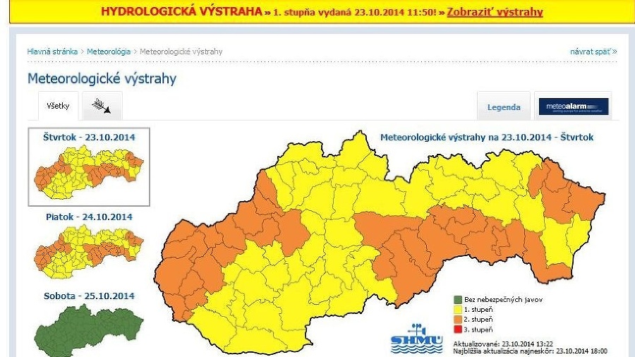 Hydrometeorolocký ústav varuje pred