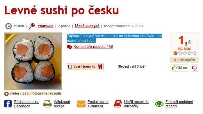 Recept na lacné suši