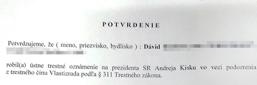 Dávid podal na prezidenta