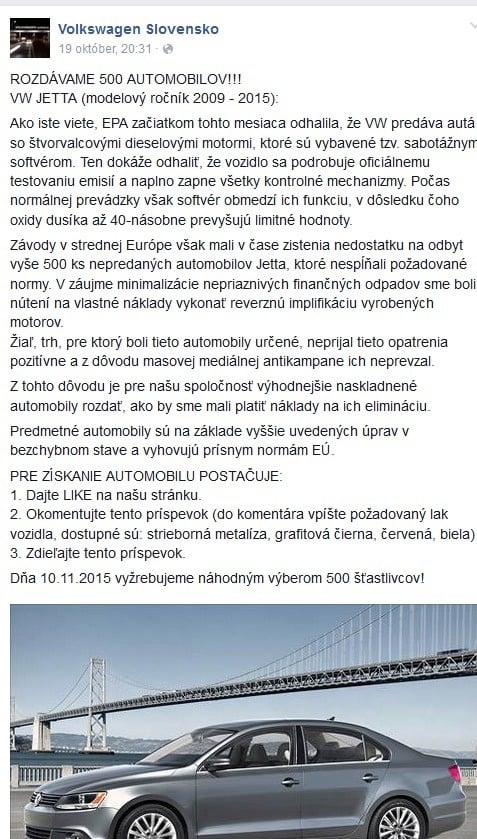 Takto vysvetľujú rozdávanie automobilov