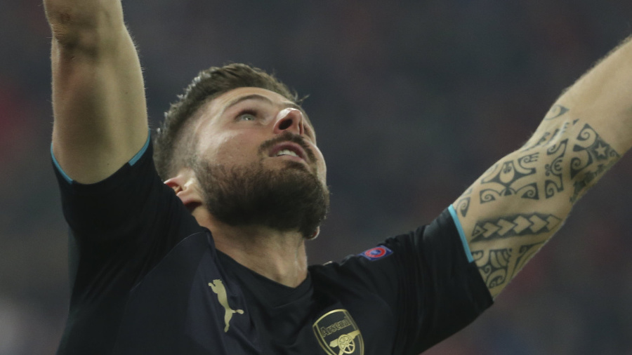 Hráč Arsenalu Olivier Giroud