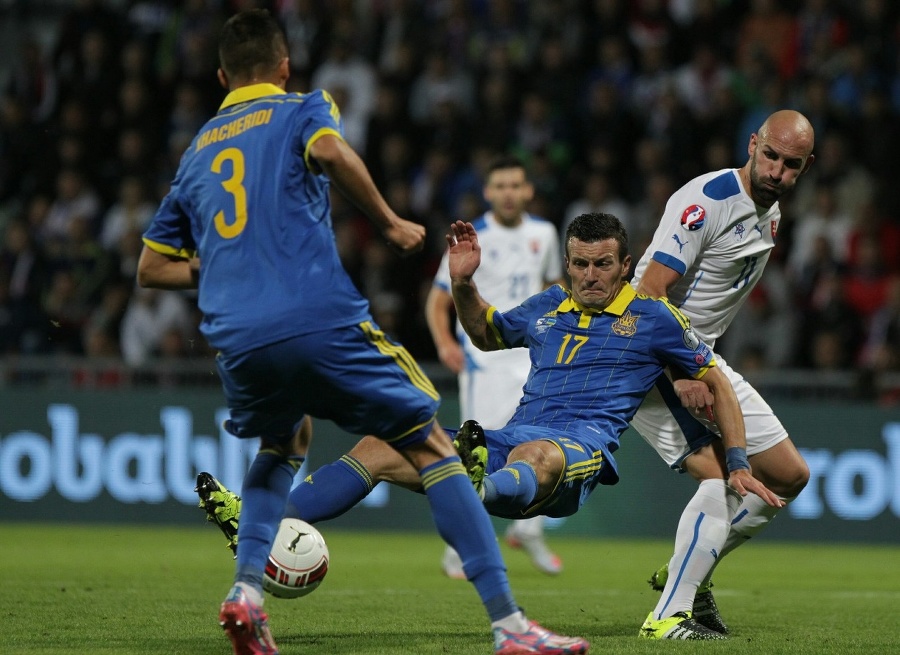 Slovenskí futbalisti v zápase