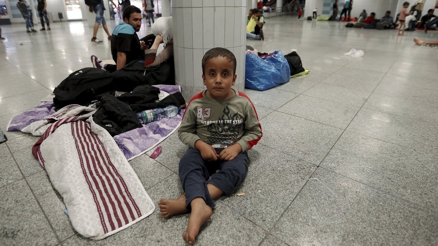 Sýrski migranti na vlakovej