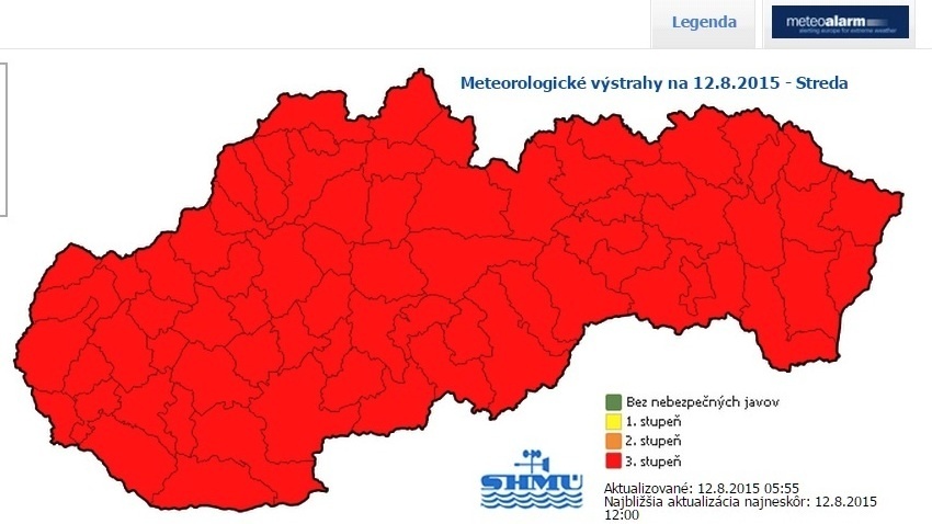 Výstraha najvyššieho stupňa platí