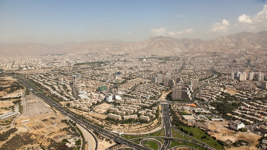 Letecký pohľad na Teherán
