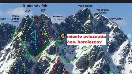 Mapka ukazuje miesto uviaznutia