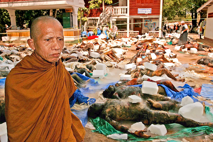 Mních v Thajsku smutne