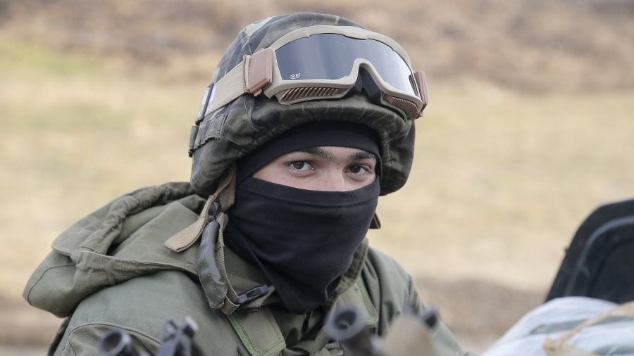 Ukrajinský vojak v Debaltseve,