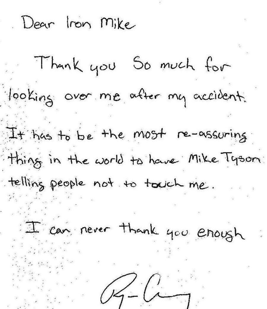 Mike dostal ďakovný list.