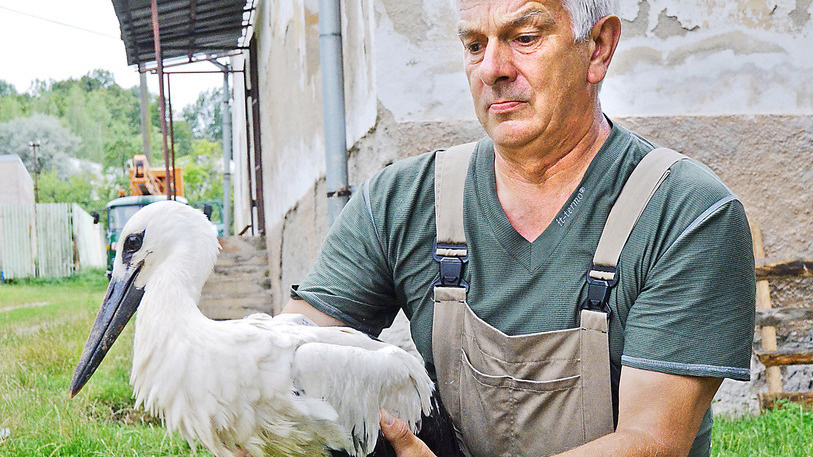 Miroslav Fulín s bocianom,