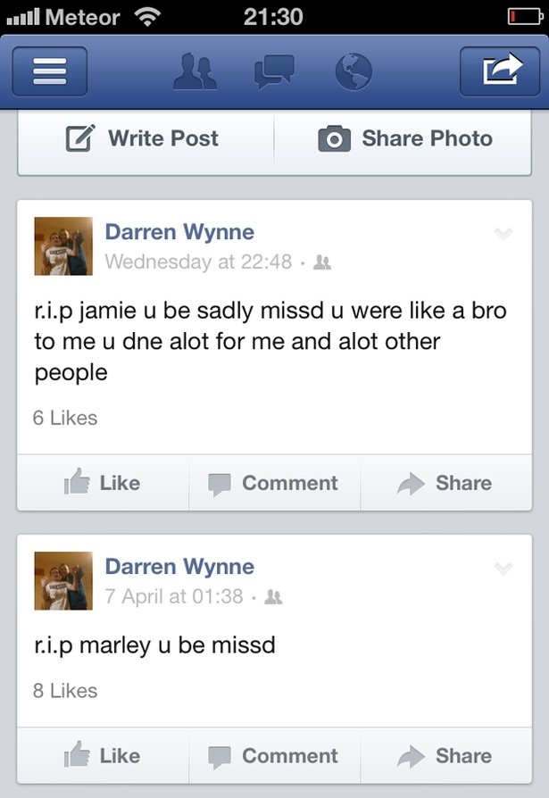 Darren napísal na Facebook