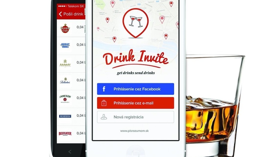 Aplikácia Drink Invite: Pošlite