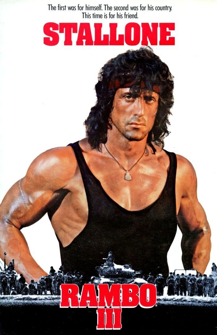 Sylvester Stallone ako Rambo.