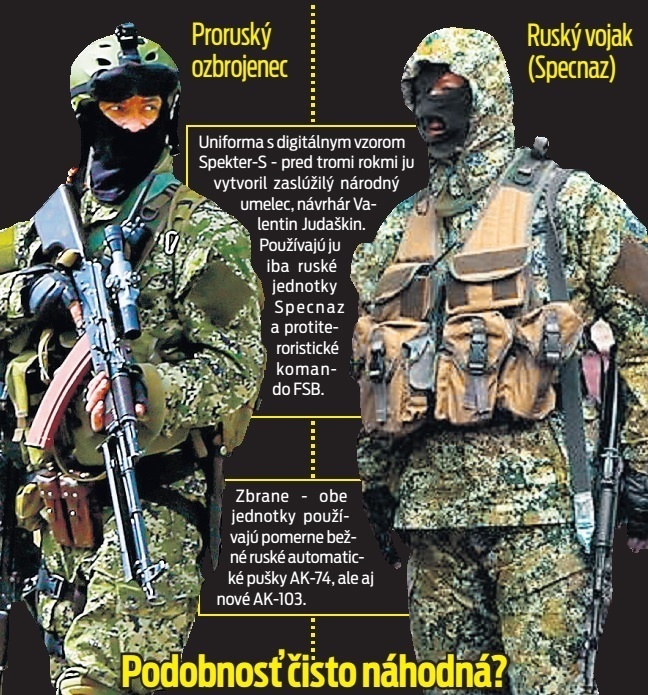 Podobnosť proruského ozbrojenca a