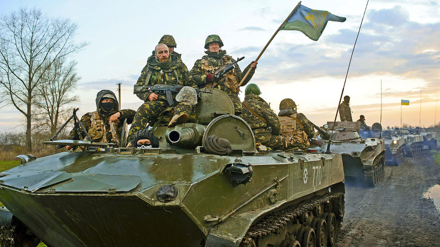 Ukrajinská kolóna tankov a