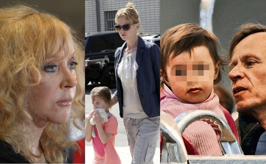 Alla Pugačeva (vľavo) nie je jediná, komu deti vynosila náhradná matka. Karel Roden má dcérku Sofiu, Nicole Kidman (v strede) vynosila obe deti náhradná mama. 