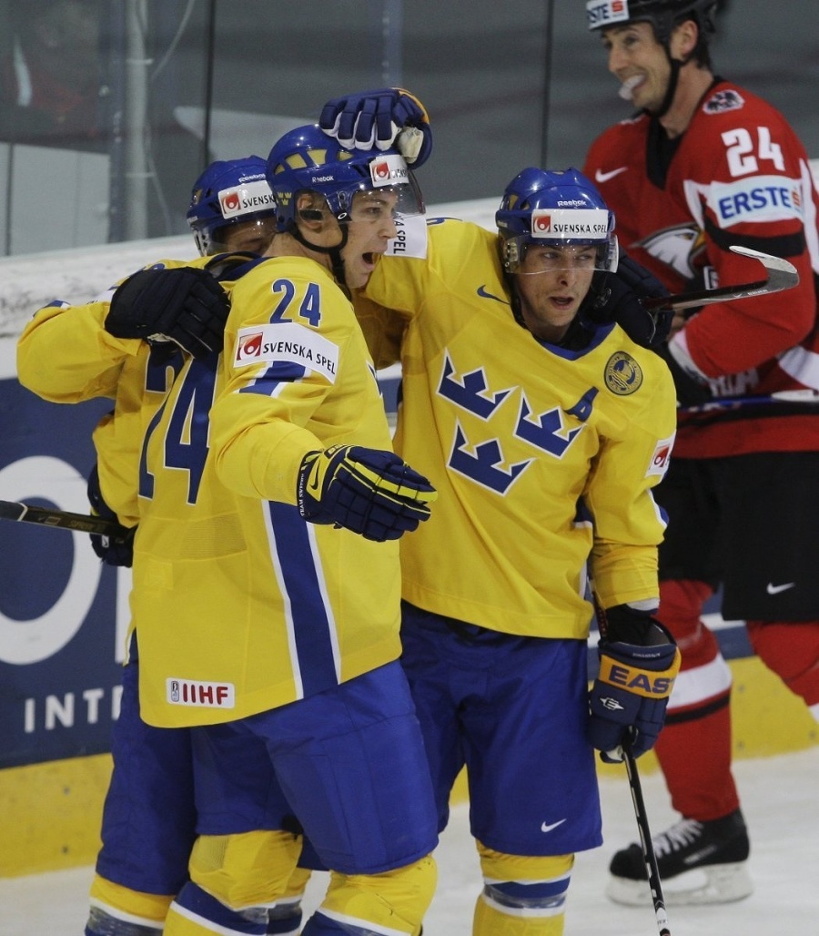 Švédski hokejisti sa tešia