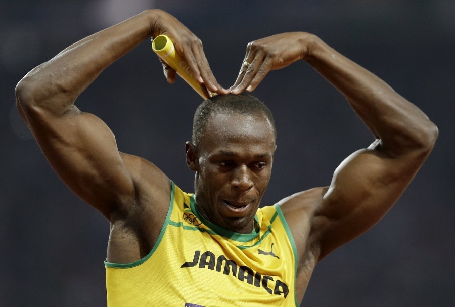 Usain Bolt pózuje so