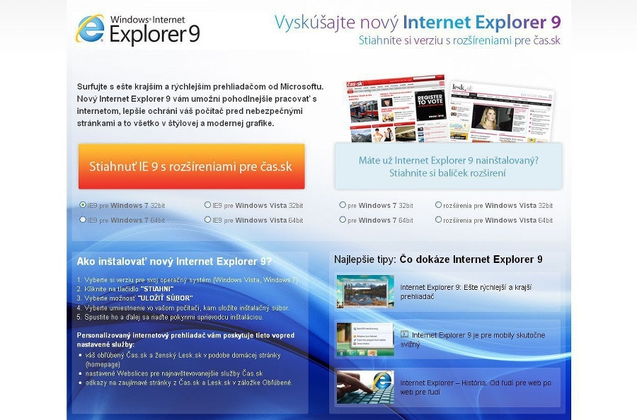 Nový prehliadač Internet Explorer
