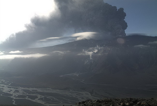 Stav na islandskej sopke Eyjafjallajökull 10.5. o 09:09.