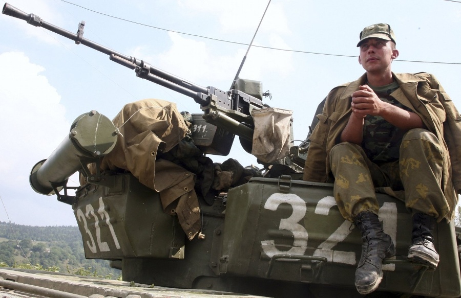 Ruský vojak na tanku