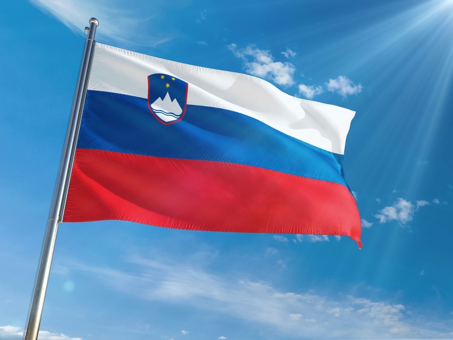 Slovenia National Flag Waving