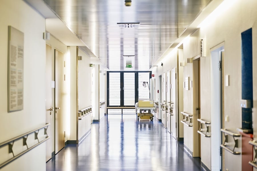 Hospital with corridor and