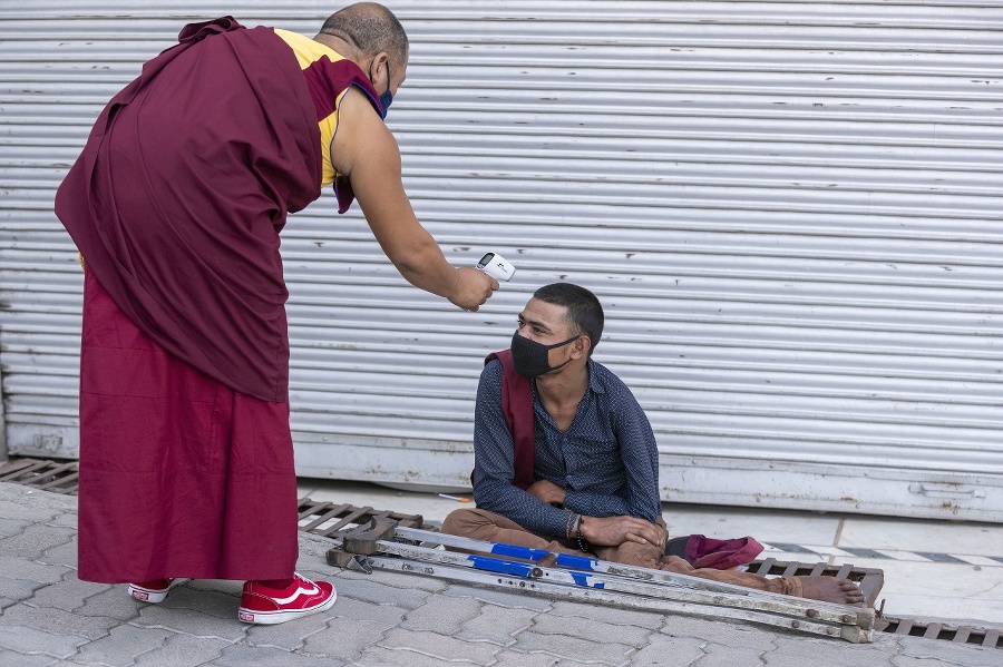 Exilový tibetský budhistický mních