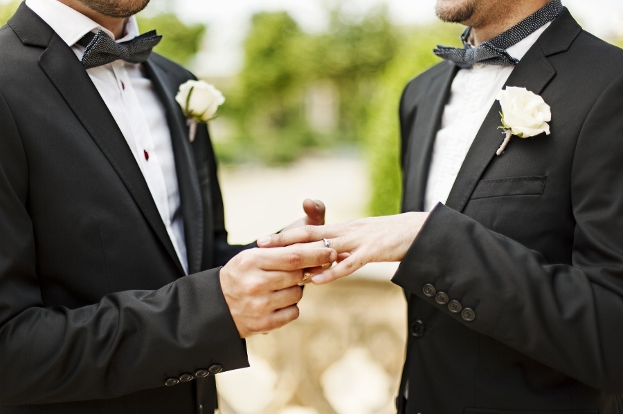 Gay Couple Exchanging Rings