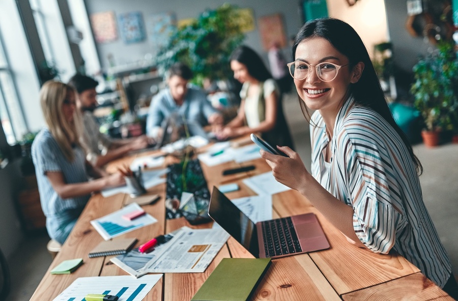 Group of young business