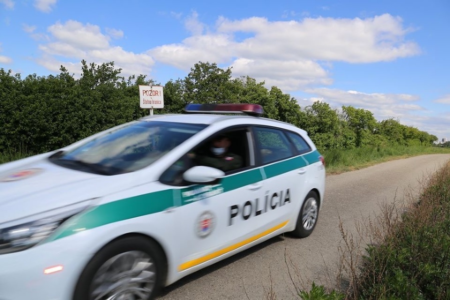 Policajná hliadka na zelenej