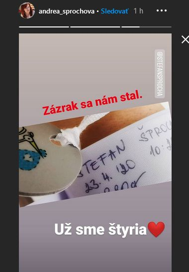 Takto Šprochová oznámila narodenie