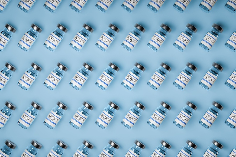 pattern of vaccine bottles